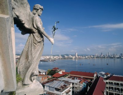 Uitzicht op de stad vanaf Iglesia de San Francisco Assis door Unbekannt Unbekannt